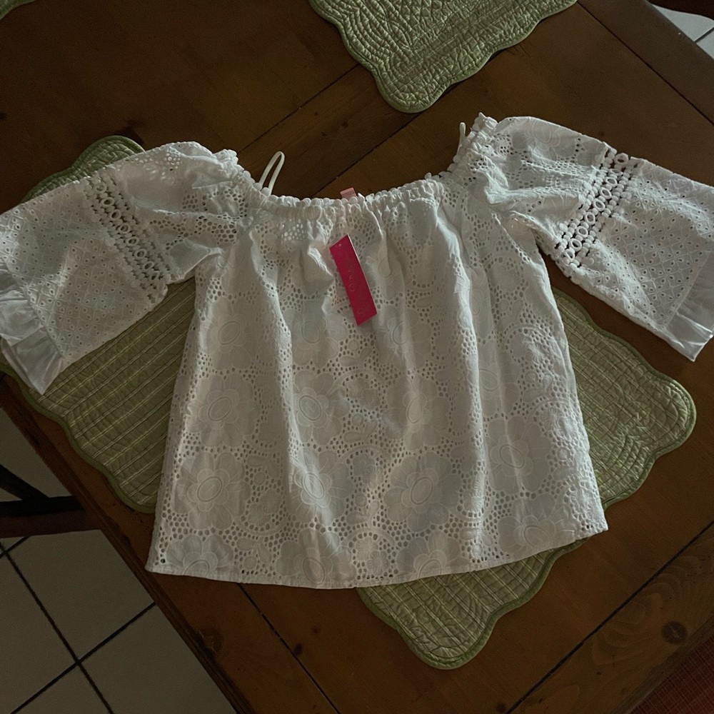 Lilly Pulitzer white eyelet top XL